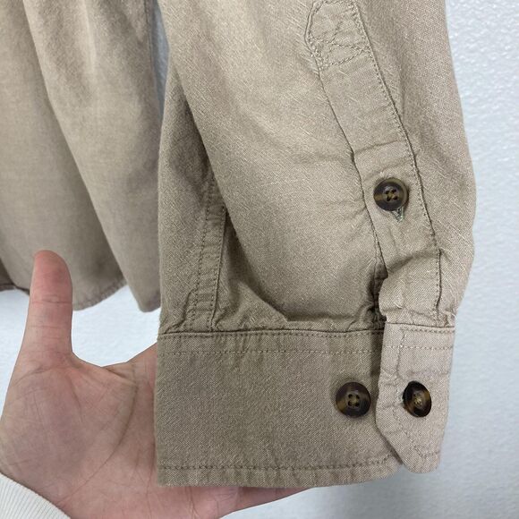 Carhartt Shirt Mens XL Khaki Button Up Long Sleeve Workwear Loose Fit Cotton - Picture 15 of 16